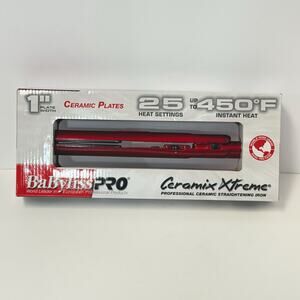 BaBylissPRO Ceramix Xtreme Straightening Iron BAB9555X, Red 1" New